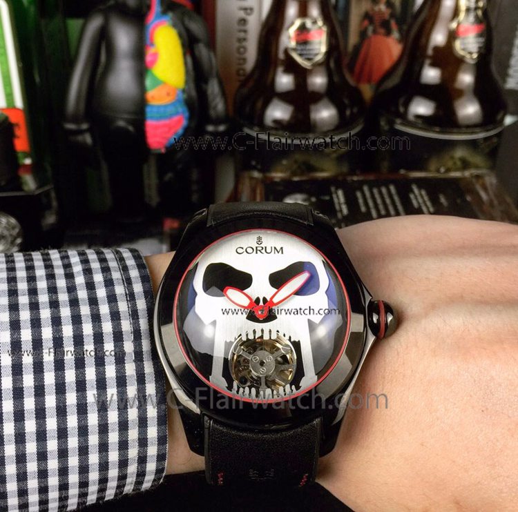 New Corum Bubble Skull Red Inner Black Case Watch